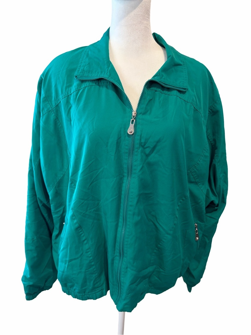 Koret Women's Green Zip-Up Lightweight Jacket. Size XL. Pockets.